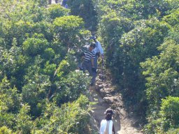 Members walking on the ridge of Dragon Back